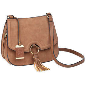 Bulldog Cases Cross Body Purse with Holster in Camel Suede